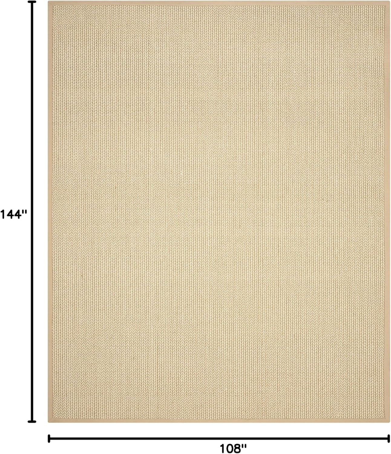 image:imageSAFAVIEH Area Rug 10x14 Natural Fiber Collection Large Beige Sisal amp Wool Woven Design with Border NF475BBeige