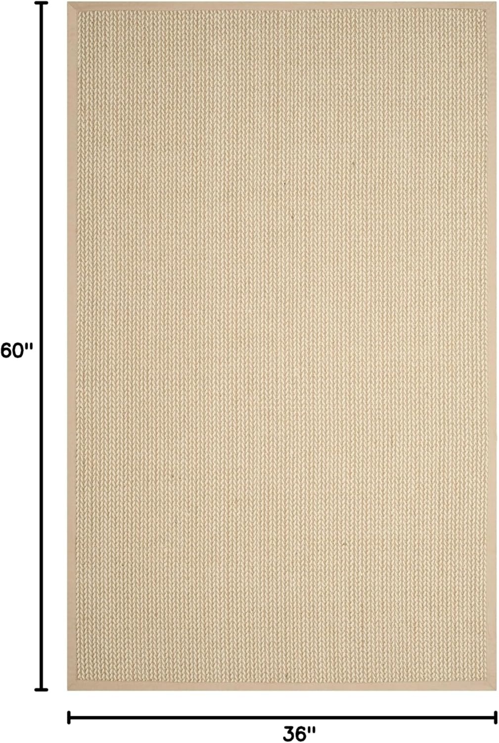 image:imageSAFAVIEH Area Rug 10x14 Natural Fiber Collection Large Beige Sisal amp Wool Woven Design with Border NF475BBeige
