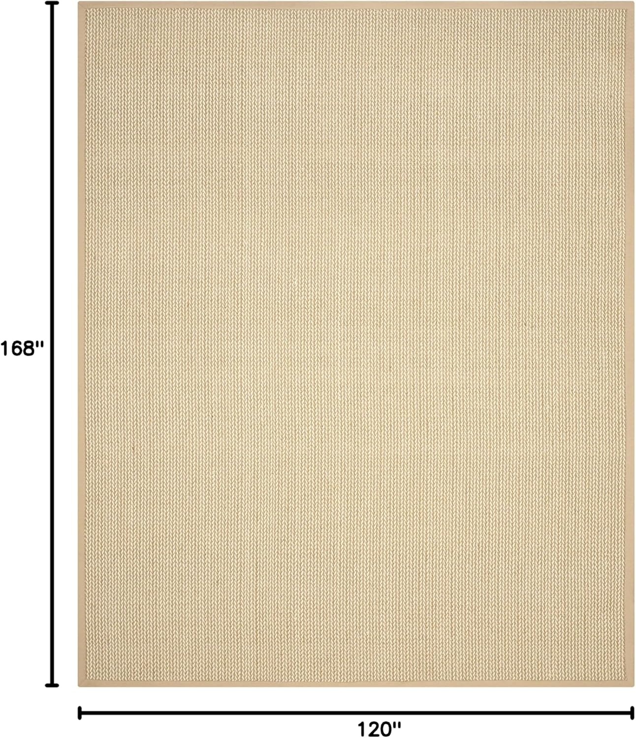 image:imageSAFAVIEH Area Rug 10x14 Natural Fiber Collection Large Beige Sisal amp Wool Woven Design with Border NF475BBeige
