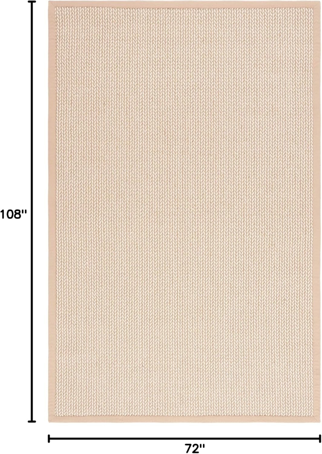 image:imageSAFAVIEH Area Rug 10x14 Natural Fiber Collection Large Beige Sisal amp Wool Woven Design with Border NF475BBeige