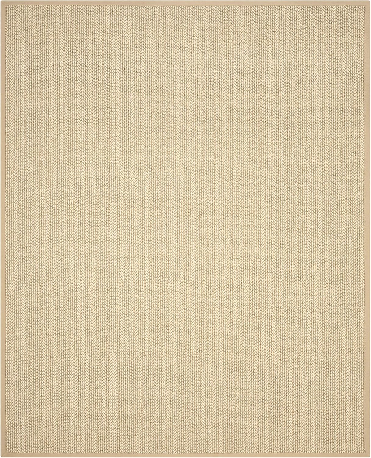 image:imageSAFAVIEH Area Rug 10x14 Natural Fiber Collection Large Beige Sisal amp Wool Woven Design with Border NF475BBeige