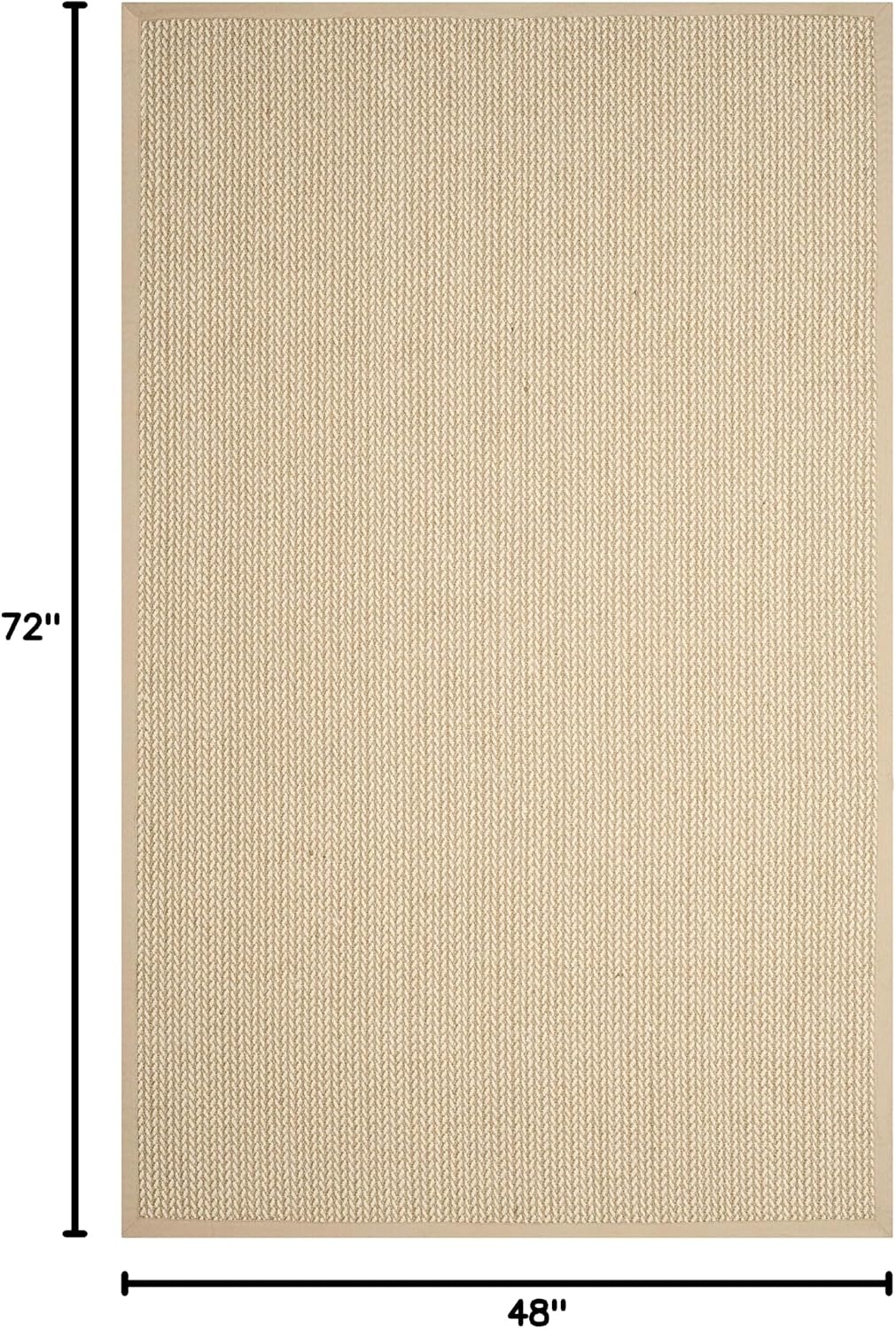 image:imageSAFAVIEH Area Rug 10x14 Natural Fiber Collection Large Beige Sisal amp Wool Woven Design with Border NF475BBeige