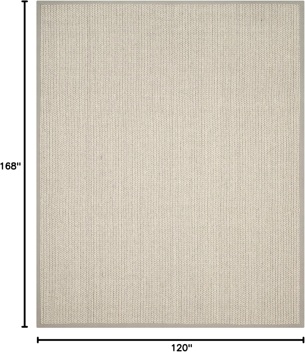 image:imageSAFAVIEH Area Rug 10x14 Natural Fiber Collection Large Beige Sisal amp Wool Woven Design with Border NF475BGrey