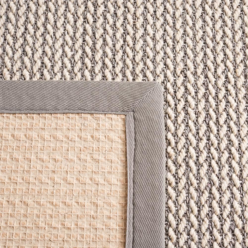 image:imageSAFAVIEH Area Rug 10x14 Natural Fiber Collection Large Beige Sisal amp Wool Woven Design with Border NF475BGrey