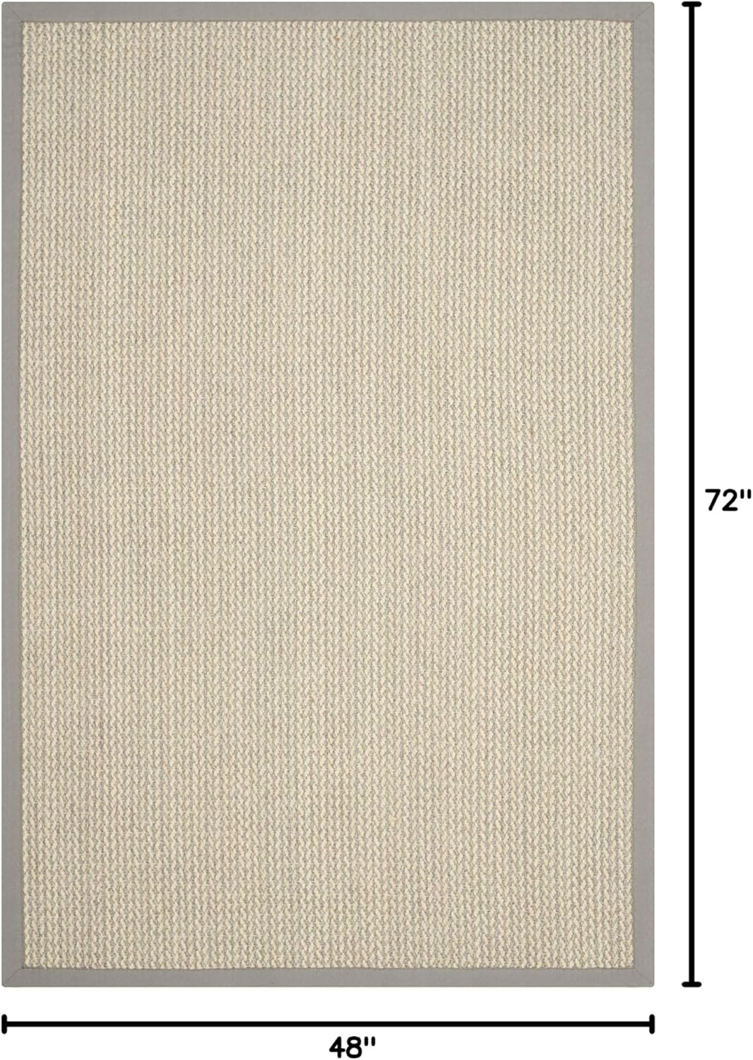 image:imageSAFAVIEH Area Rug 10x14 Natural Fiber Collection Large Beige Sisal amp Wool Woven Design with Border NF475BGrey