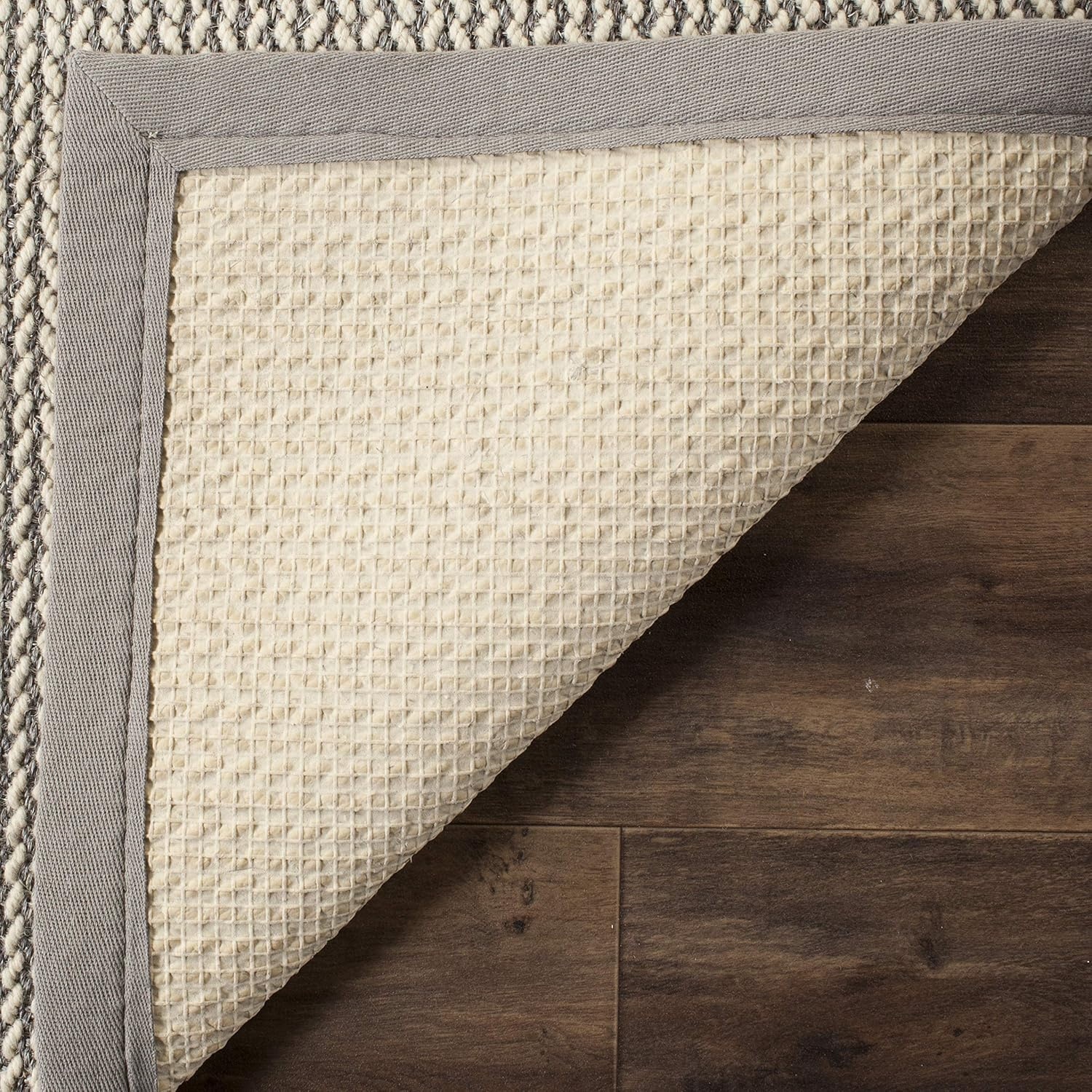 image:imageSAFAVIEH Area Rug 10x14 Natural Fiber Collection Large Beige Sisal amp Wool Woven Design with Border NF475BGrey