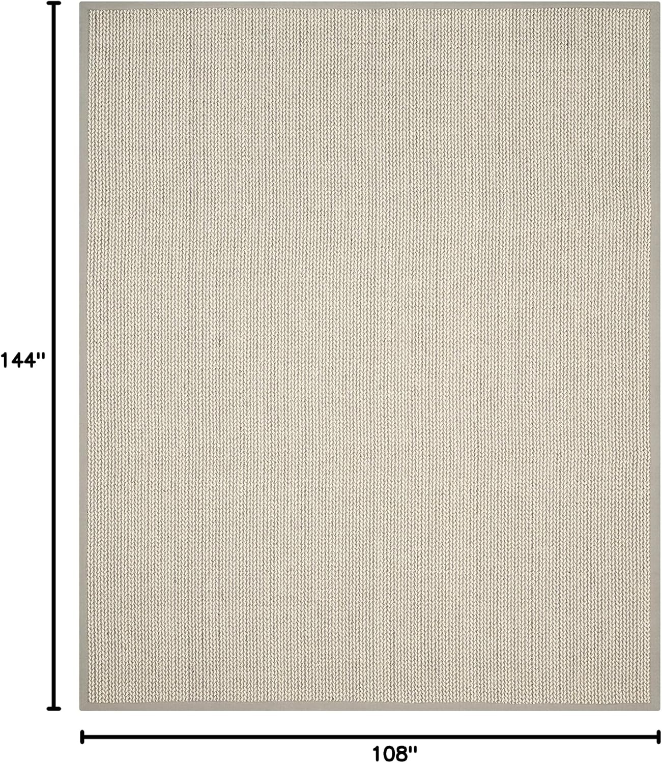image:imageSAFAVIEH Area Rug 10x14 Natural Fiber Collection Large Beige Sisal amp Wool Woven Design with Border NF475BGrey