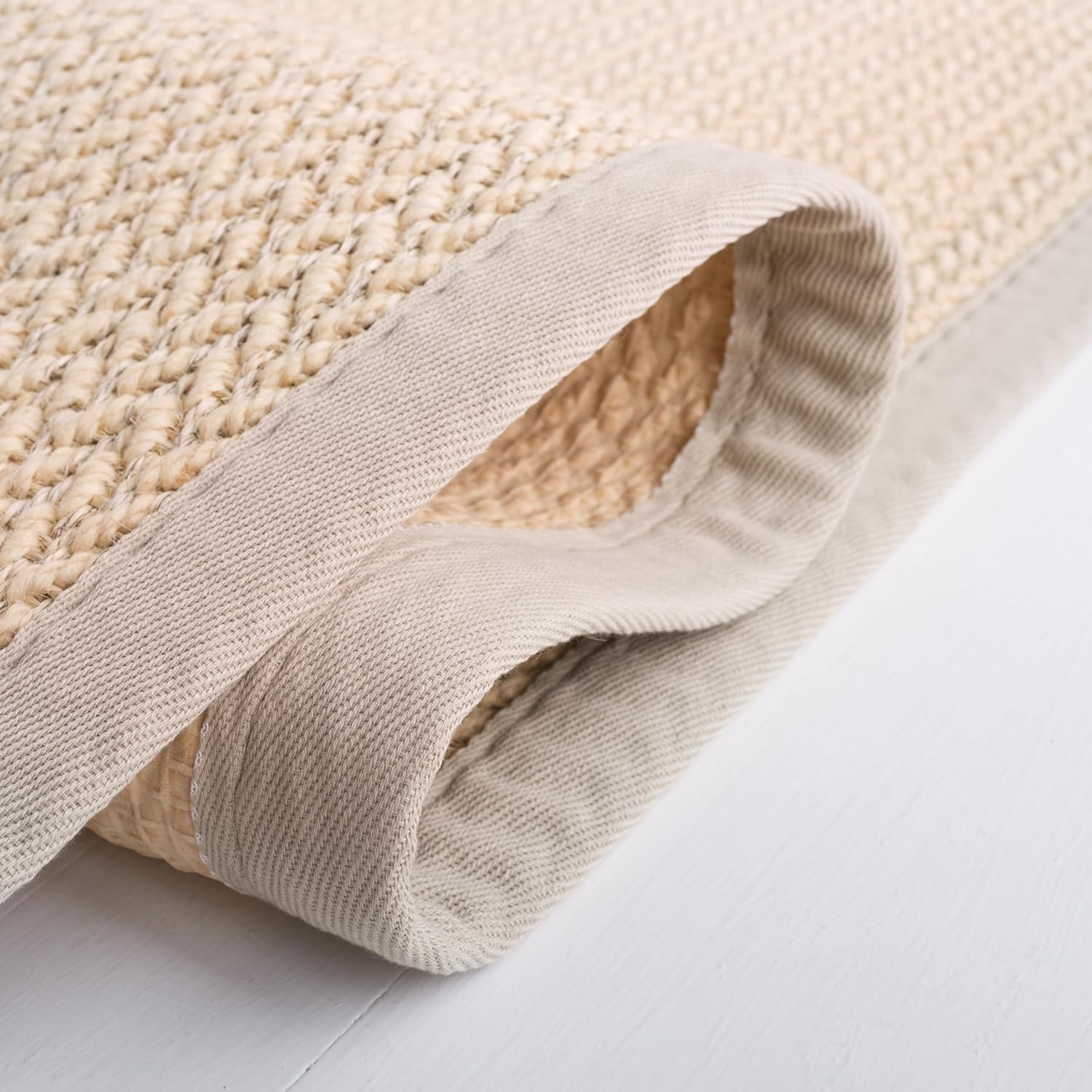 image:imageSAFAVIEH Area Rug 10x14 Natural Fiber Collection Large Beige Sisal amp Wool Woven Design with Border NF475BLight Grey