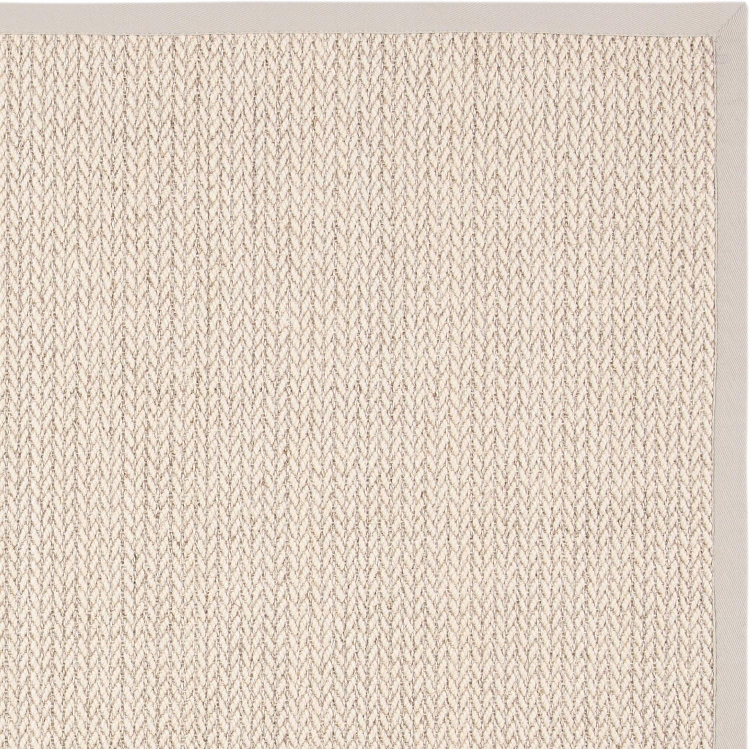 image:imageSAFAVIEH Area Rug 10x14 Natural Fiber Collection Large Beige Sisal amp Wool Woven Design with Border NF475BLight Grey