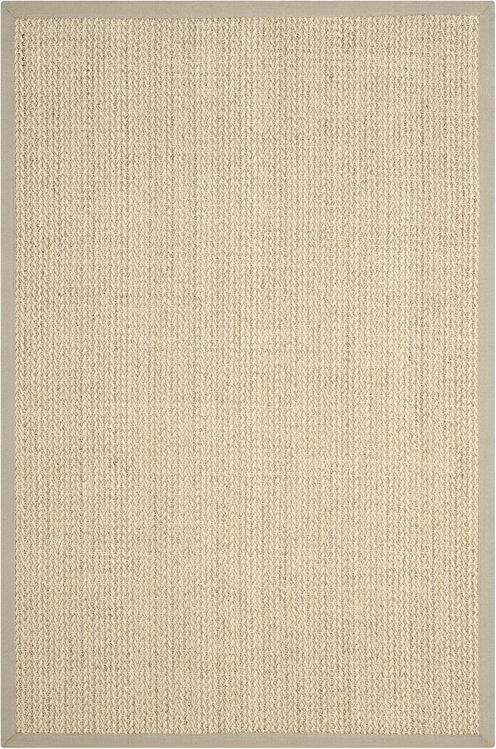 image:imageSAFAVIEH Area Rug 10x14 Natural Fiber Collection Large Beige Sisal amp Wool Woven Design with Border NF475BLight Grey