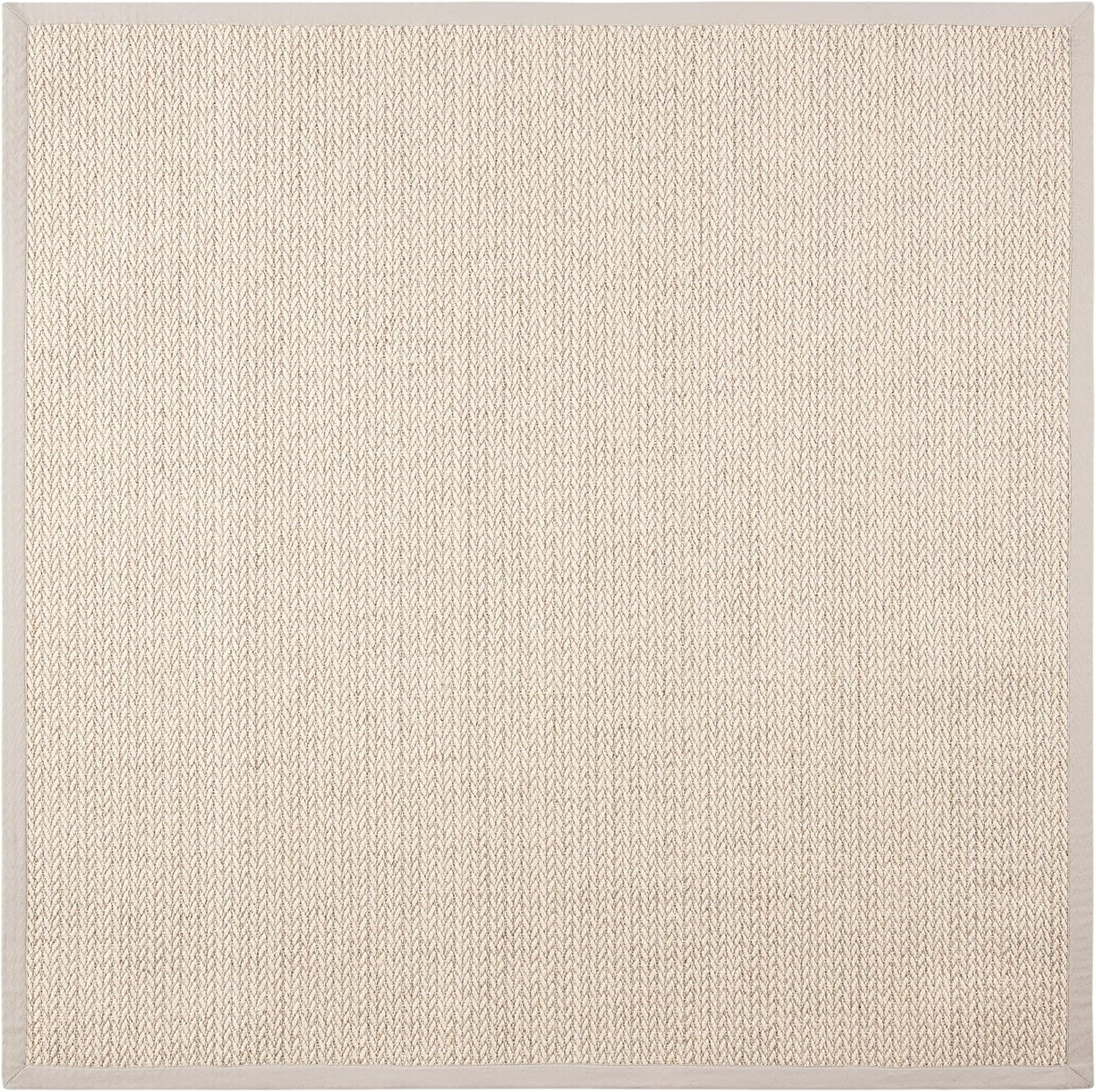 image:imageSAFAVIEH Area Rug 10x14 Natural Fiber Collection Large Beige Sisal amp Wool Woven Design with Border NF475BLight Grey