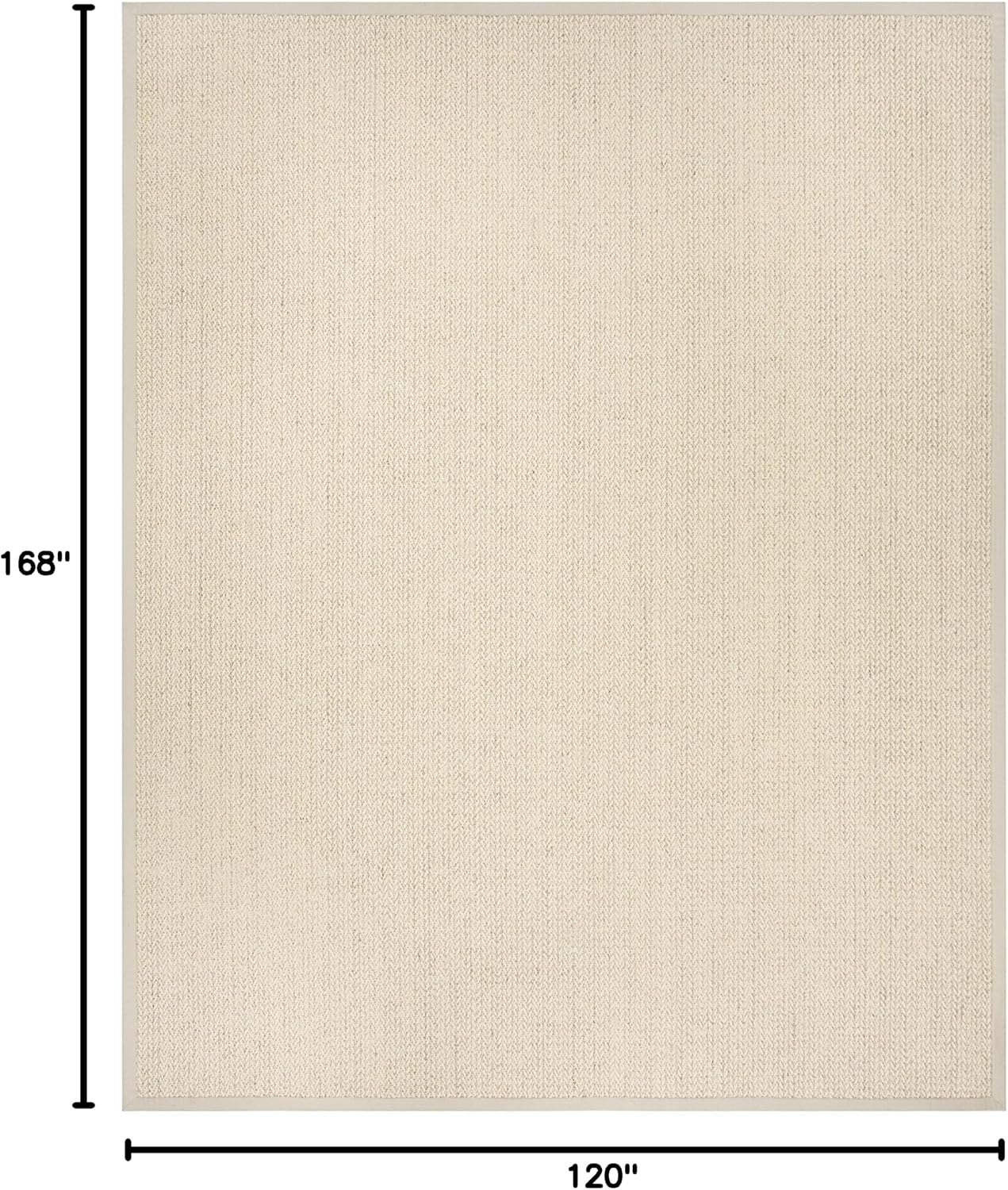 image:imageSAFAVIEH Area Rug 10x14 Natural Fiber Collection Large Beige Sisal amp Wool Woven Design with Border NF475BLight Grey
