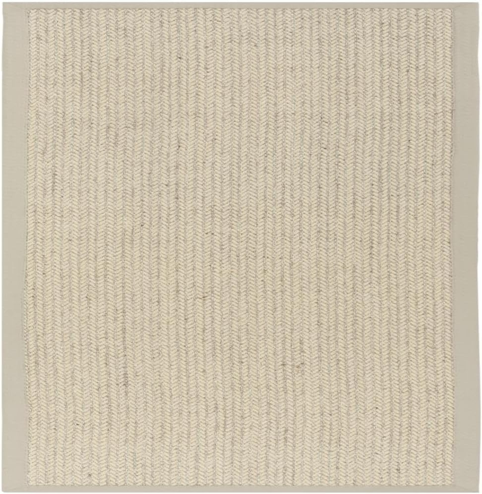 image:imageSAFAVIEH Area Rug 10x14 Natural Fiber Collection Large Beige Sisal amp Wool Woven Design with Border NF475BLight Grey