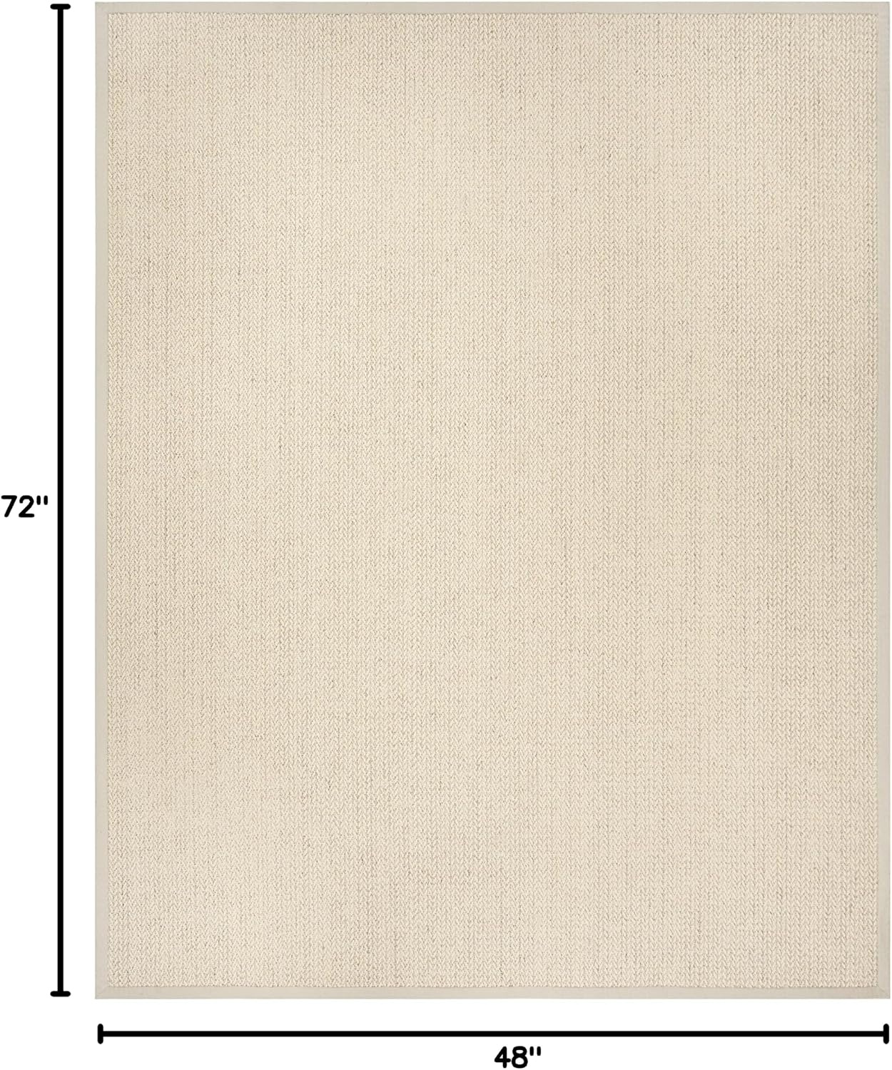 image:imageSAFAVIEH Area Rug 10x14 Natural Fiber Collection Large Beige Sisal amp Wool Woven Design with Border NF475BLight Grey