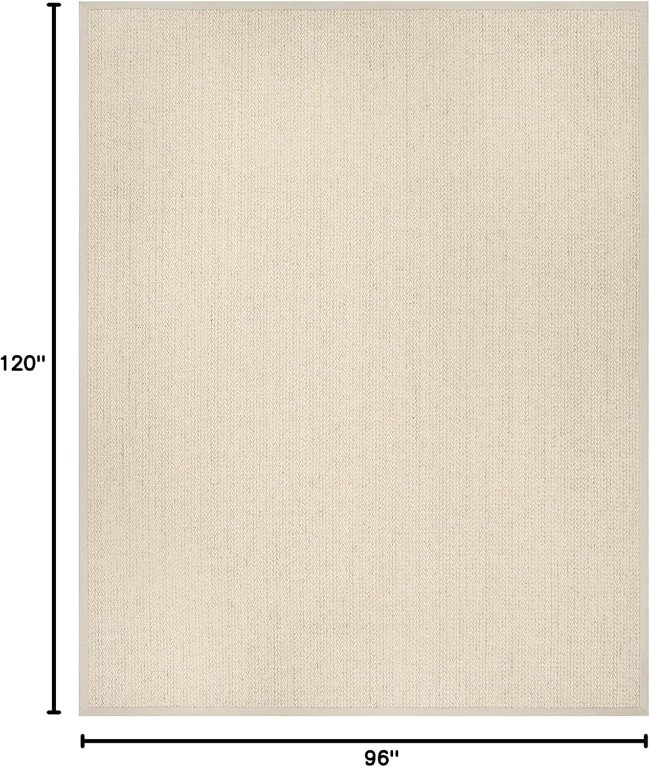 image:imageSAFAVIEH Area Rug 10x14 Natural Fiber Collection Large Beige Sisal amp Wool Woven Design with Border NF475BLight Grey