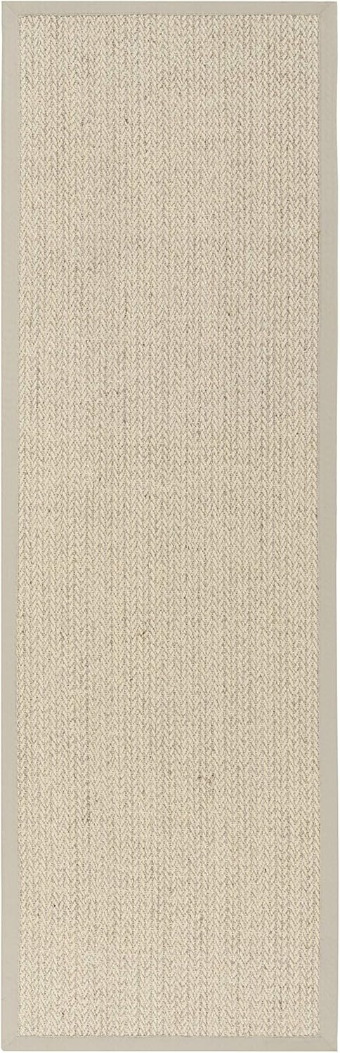 image:imageSAFAVIEH Area Rug 10x14 Natural Fiber Collection Large Beige Sisal amp Wool Woven Design with Border NF475BLight Grey