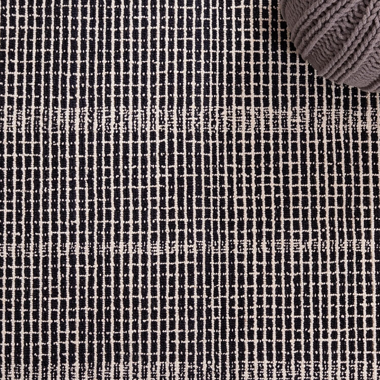 image:imageSAFAVIEH Area Rug 8x10 Abstract Collection Large Black amp Ivory Handmade Wool Ideal for Living Room Bedroom Office Dining Space ABT482ZBlackIvory