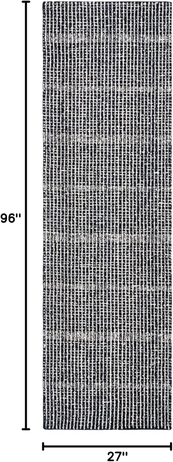 image:imageSAFAVIEH Area Rug 8x10 Abstract Collection Large Black amp Ivory Handmade Wool Ideal for Living Room Bedroom Office Dining Space ABT482ZBlackIvory