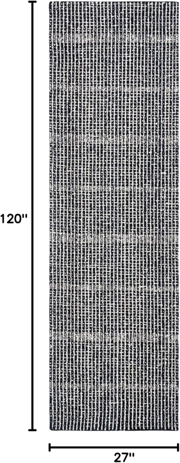 image:imageSAFAVIEH Area Rug 8x10 Abstract Collection Large Black amp Ivory Handmade Wool Ideal for Living Room Bedroom Office Dining Space ABT482ZBlackIvory