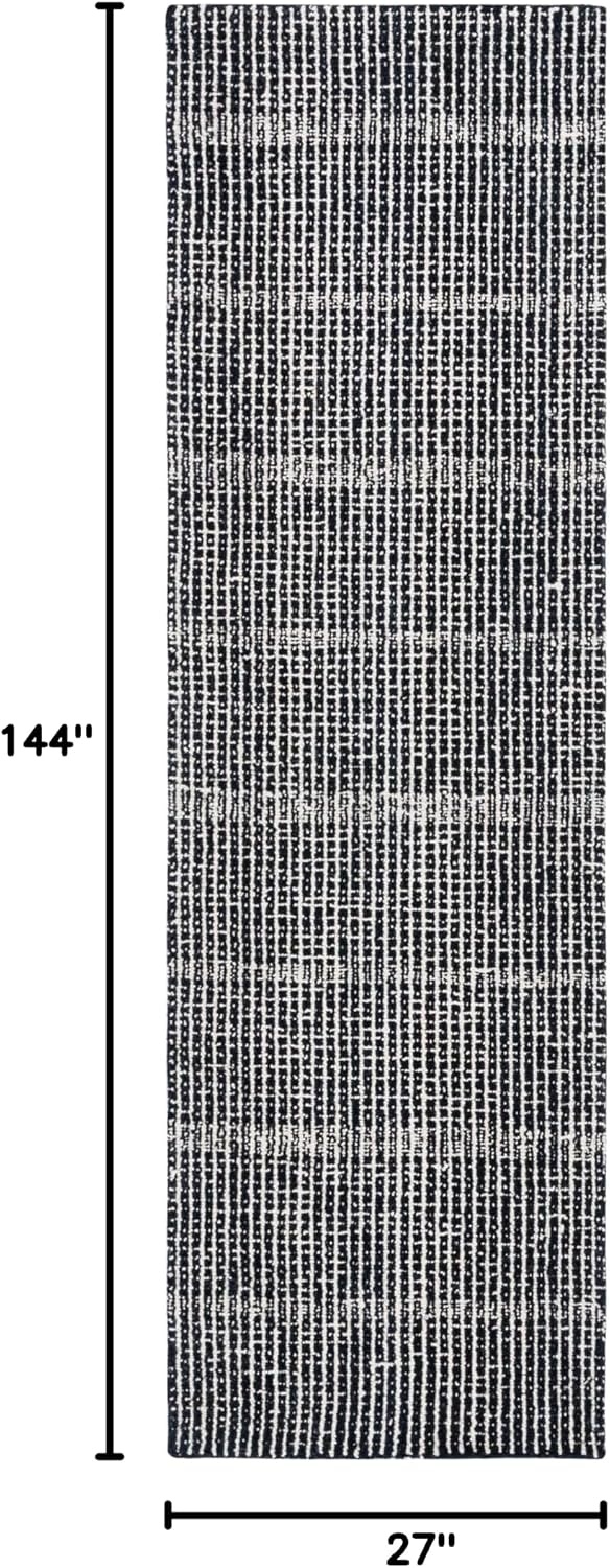 image:imageSAFAVIEH Area Rug 8x10 Abstract Collection Large Black amp Ivory Handmade Wool Ideal for Living Room Bedroom Office Dining Space ABT482ZBlackIvory