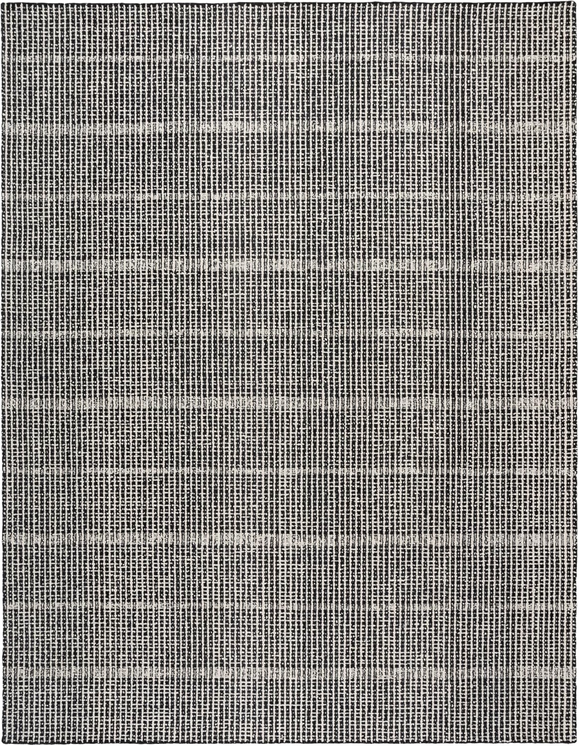 image:imageSAFAVIEH Area Rug 8x10 Abstract Collection Large Black amp Ivory Handmade Wool Ideal for Living Room Bedroom Office Dining Space ABT482ZBlackIvory