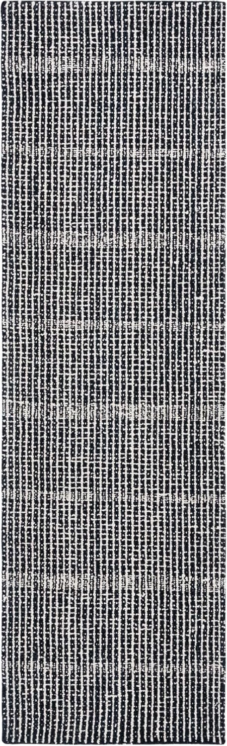 image:imageSAFAVIEH Area Rug 8x10 Abstract Collection Large Black amp Ivory Handmade Wool Ideal for Living Room Bedroom Office Dining Space ABT482ZBlackIvory