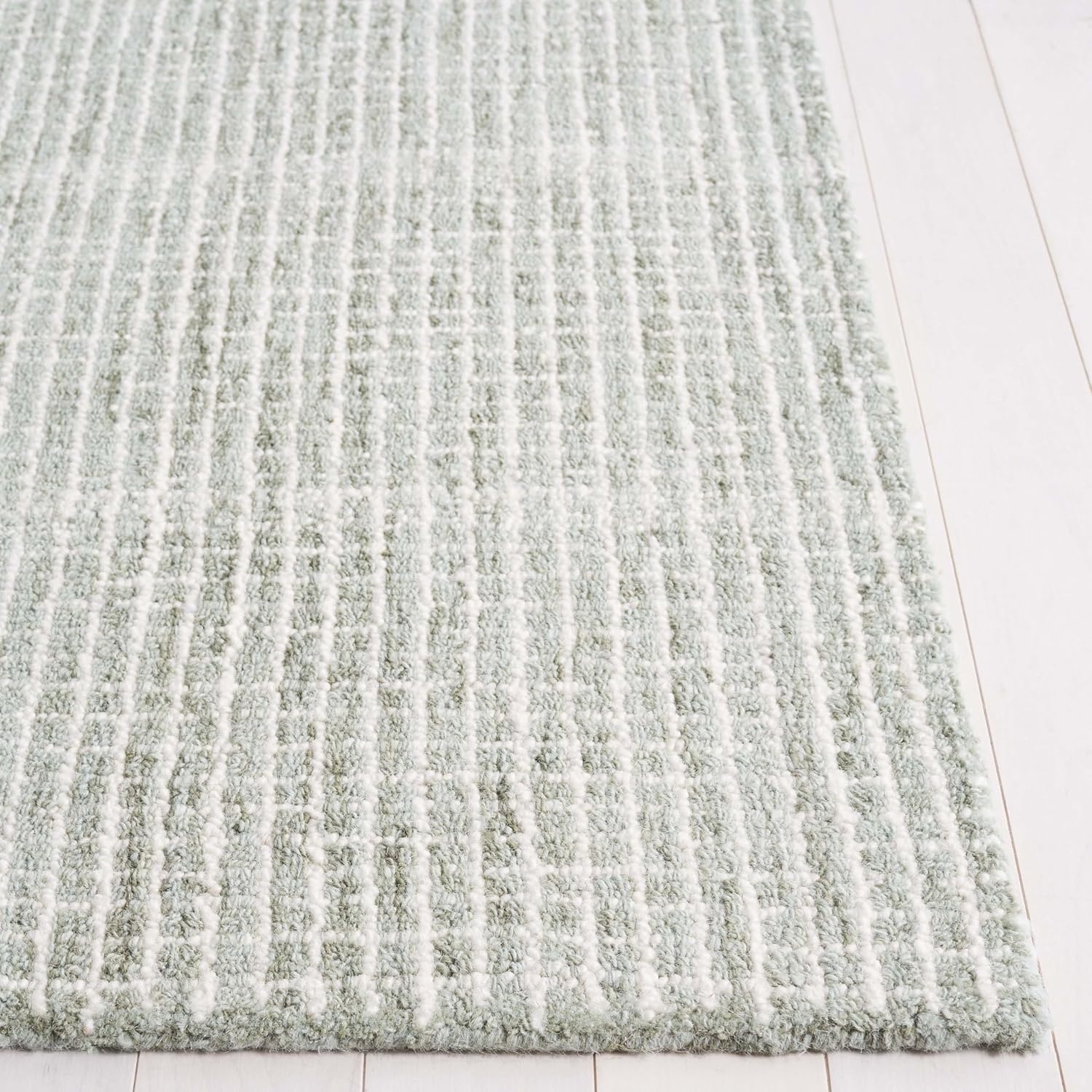 image:imageSAFAVIEH Area Rug 8x10 Abstract Collection Large Black amp Ivory Handmade Wool Ideal for Living Room Bedroom Office Dining Space ABT482ZSageIvory