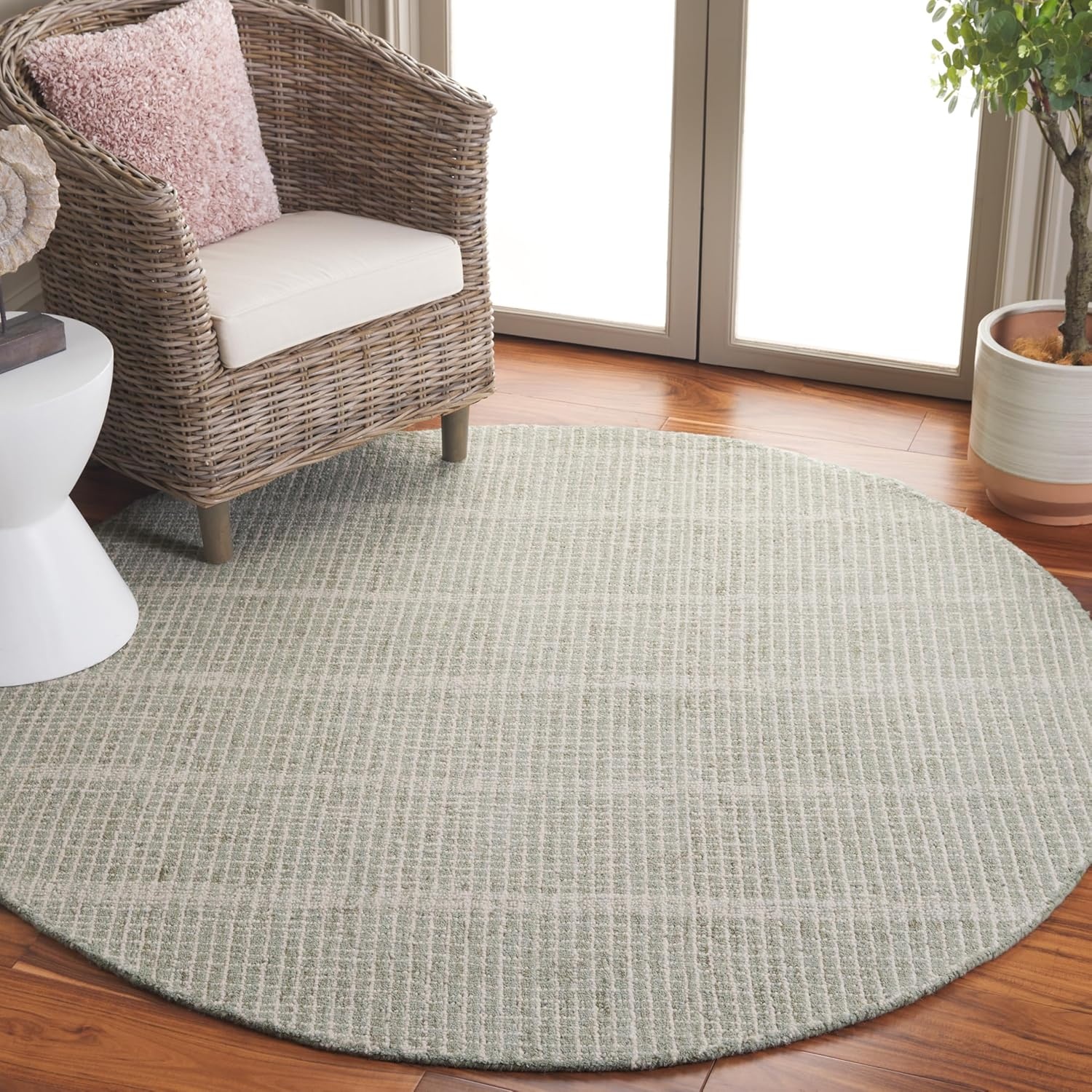 image:imageSAFAVIEH Area Rug 8x10 Abstract Collection Large Black amp Ivory Handmade Wool Ideal for Living Room Bedroom Office Dining Space ABT482ZSageIvory