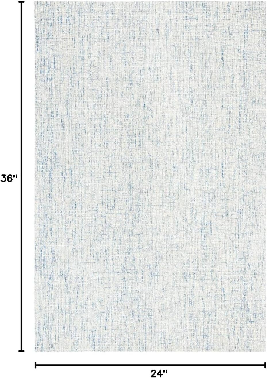 image:imageSAFAVIEH Area Rug 8x10 Abstract Collection Large Ivory amp Blue Handmade Wool Ideal for Living Room Bedroom Office Dining Space ABT471MIvoryBlue