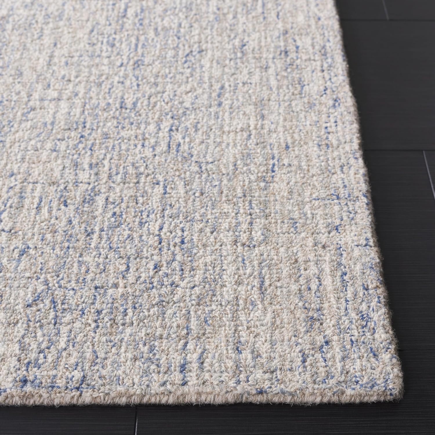 image:imageSAFAVIEH Area Rug 8x10 Abstract Collection Large Ivory amp Blue Handmade Wool Ideal for Living Room Bedroom Office Dining Space ABT471MIvoryBlue