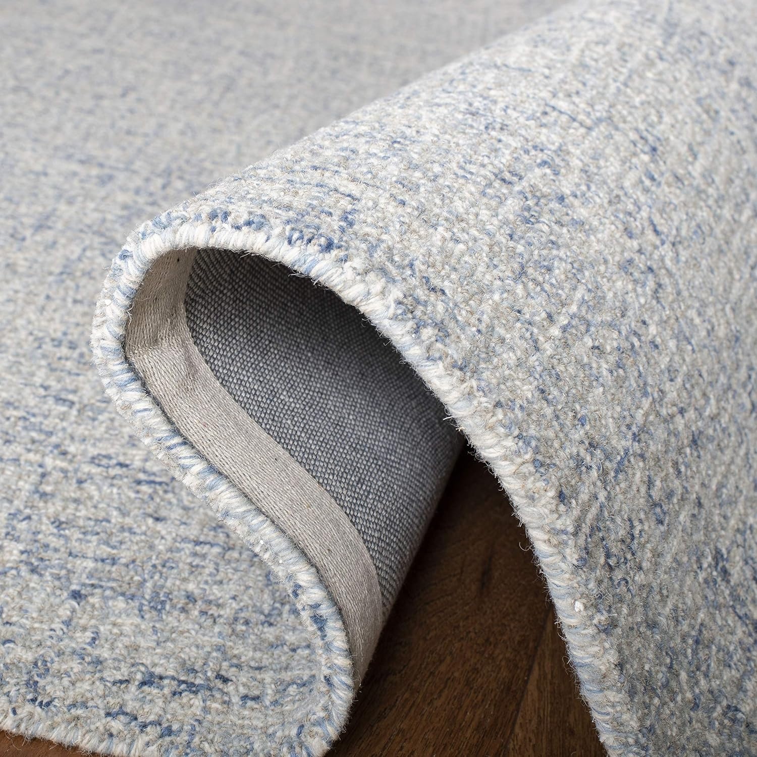 image:imageSAFAVIEH Area Rug 8x10 Abstract Collection Large Ivory amp Blue Handmade Wool Ideal for Living Room Bedroom Office Dining Space ABT471MIvoryBlue