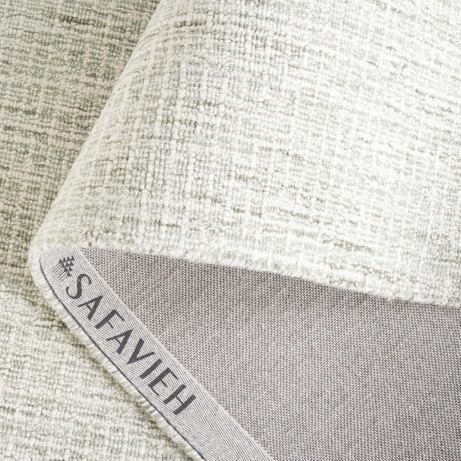 image:imageSAFAVIEH Area Rug 8x10 Abstract Collection Large Ivory amp Blue Handmade Wool Ideal for Living Room Bedroom Office Dining Space ABT471MSageIvory