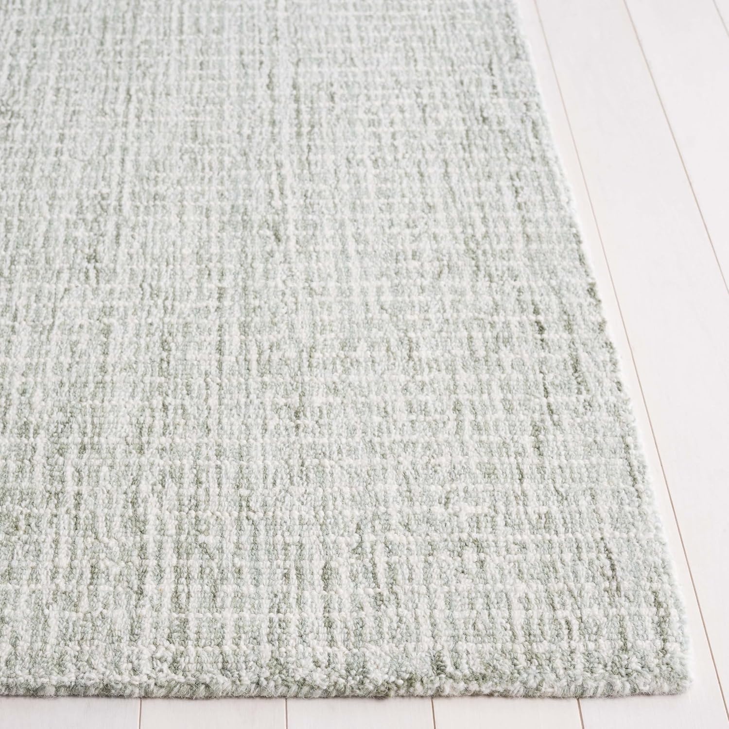image:imageSAFAVIEH Area Rug 8x10 Abstract Collection Large Ivory amp Blue Handmade Wool Ideal for Living Room Bedroom Office Dining Space ABT471MSageIvory