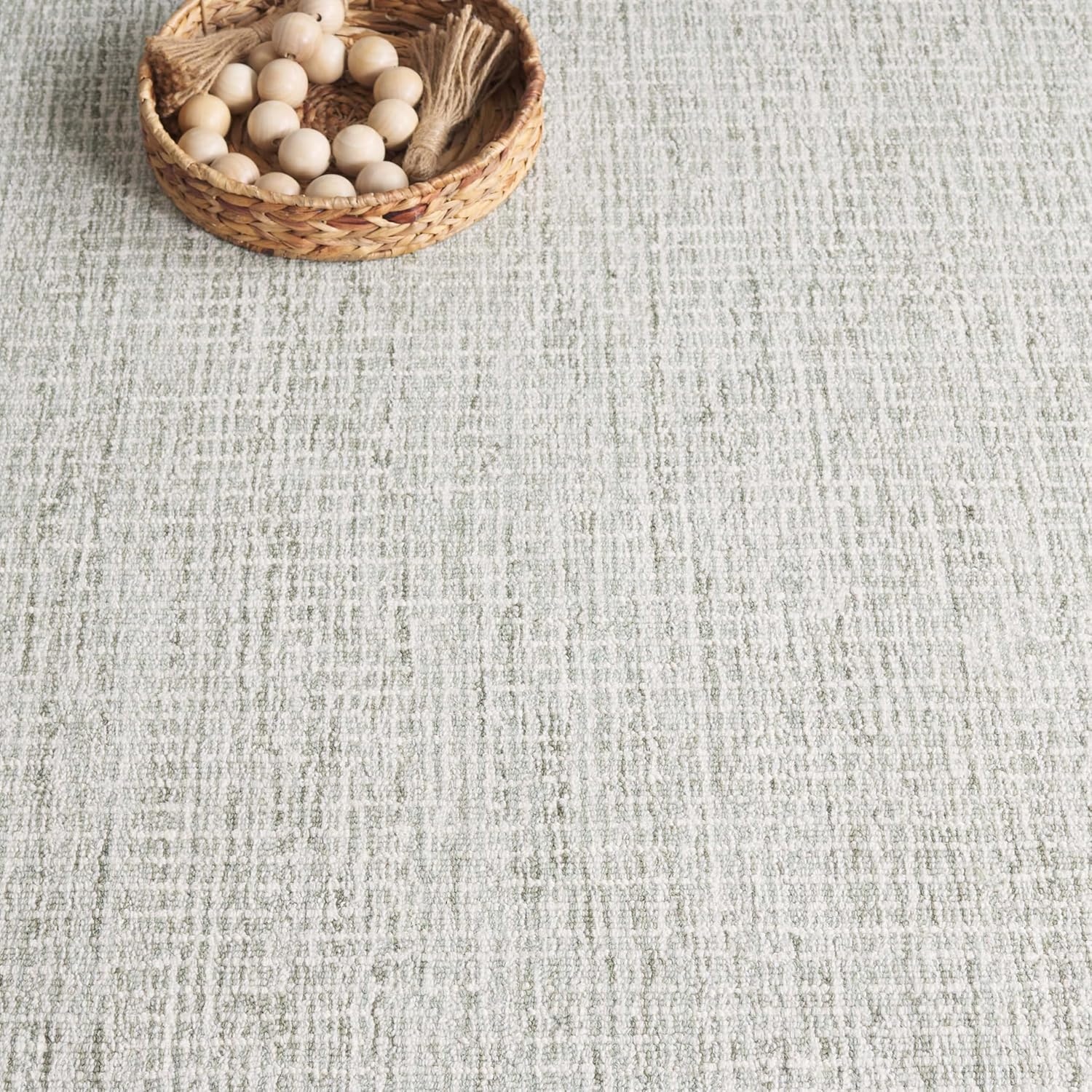 image:imageSAFAVIEH Area Rug 8x10 Abstract Collection Large Ivory amp Blue Handmade Wool Ideal for Living Room Bedroom Office Dining Space ABT471MSageIvory