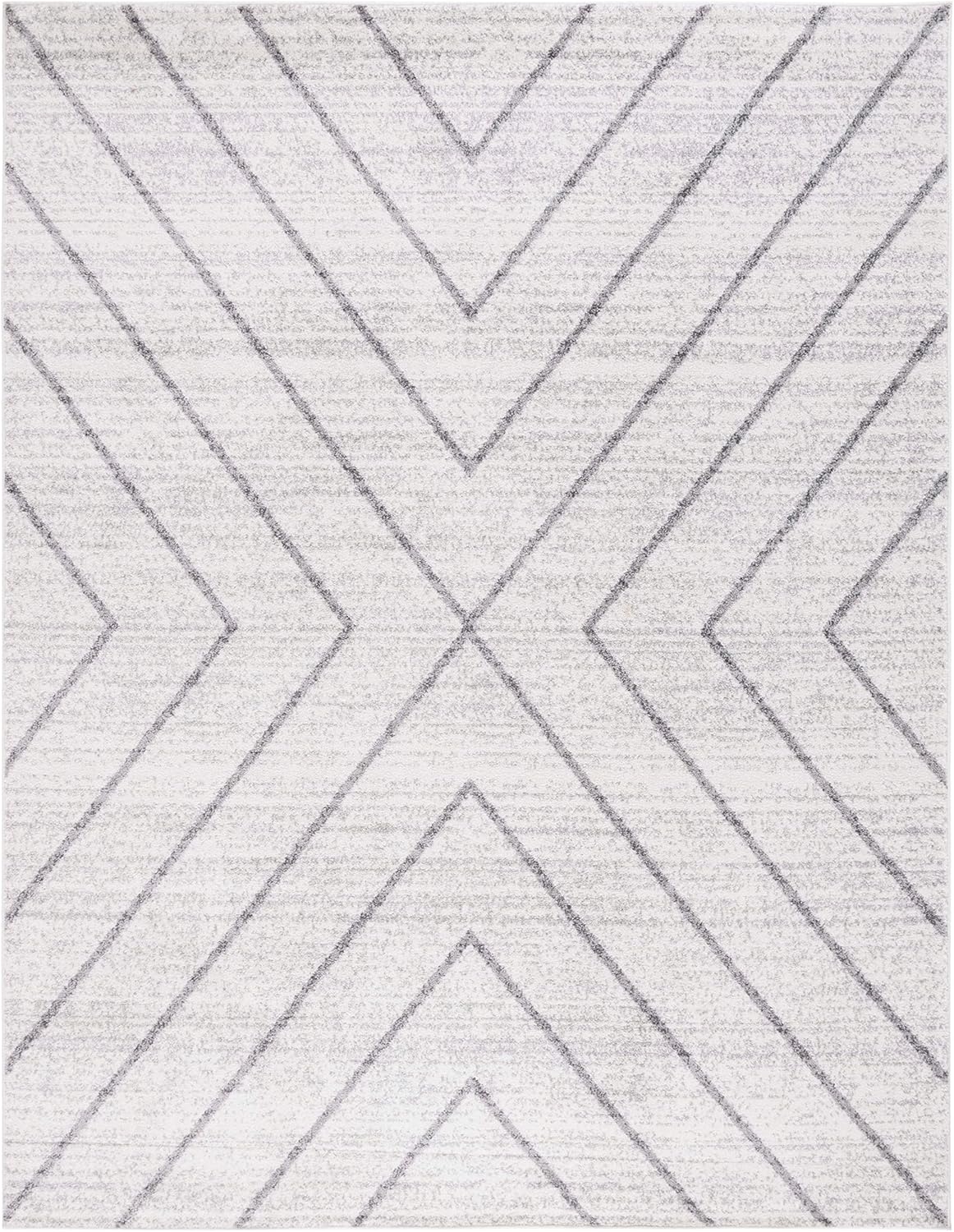 image:imageSAFAVIEH Area Rug 8x10 Adirondack Collection Large Black amp Light Grey Modern Geometric Design NonShedding amp Easy Cleaning Ideal for Living Room Bedroom Office Dining Space ADR251FIvoryDark Grey
