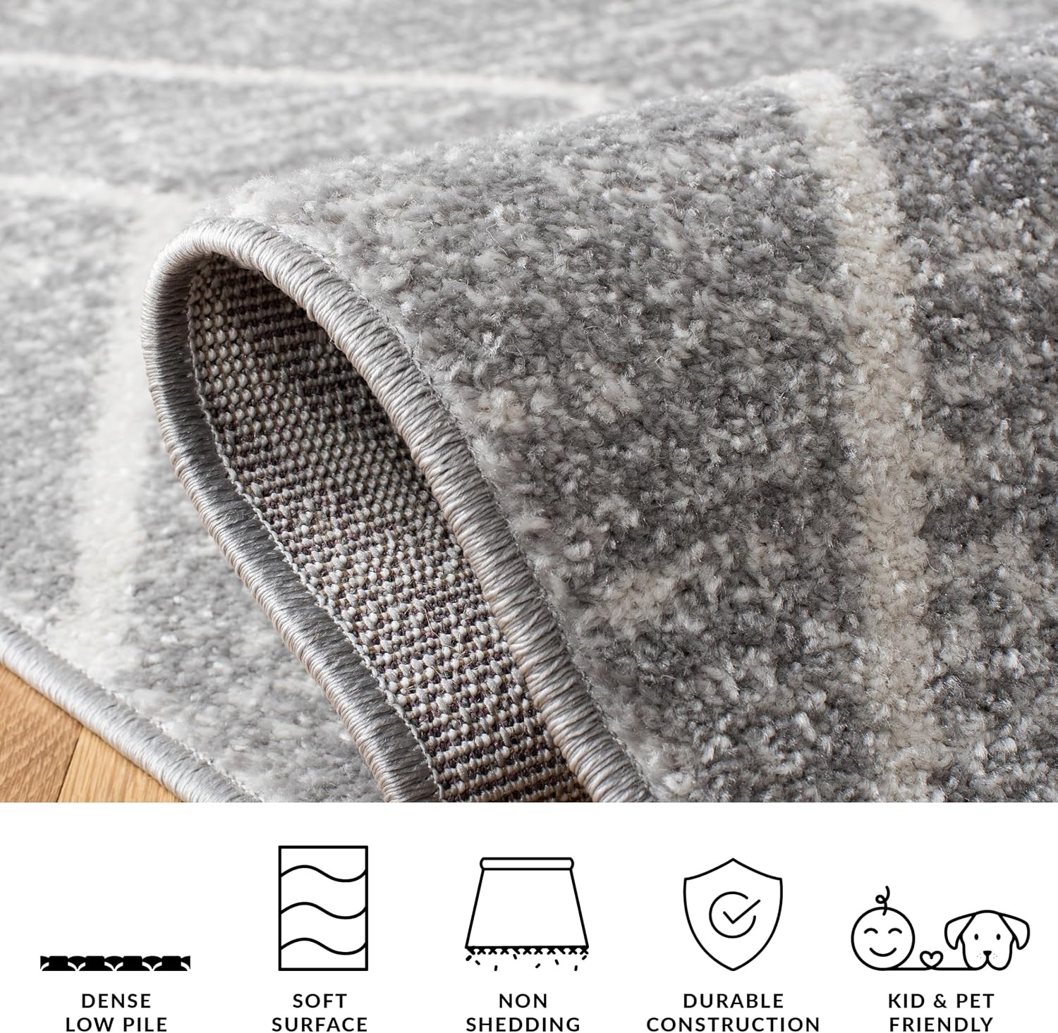 image:imageSAFAVIEH Area Rug 8x10 Adirondack Collection Large Black amp Light Grey Modern Geometric Design NonShedding amp Easy Cleaning Ideal for Living Room Bedroom Office Dining Space ADR251FGreyIvory