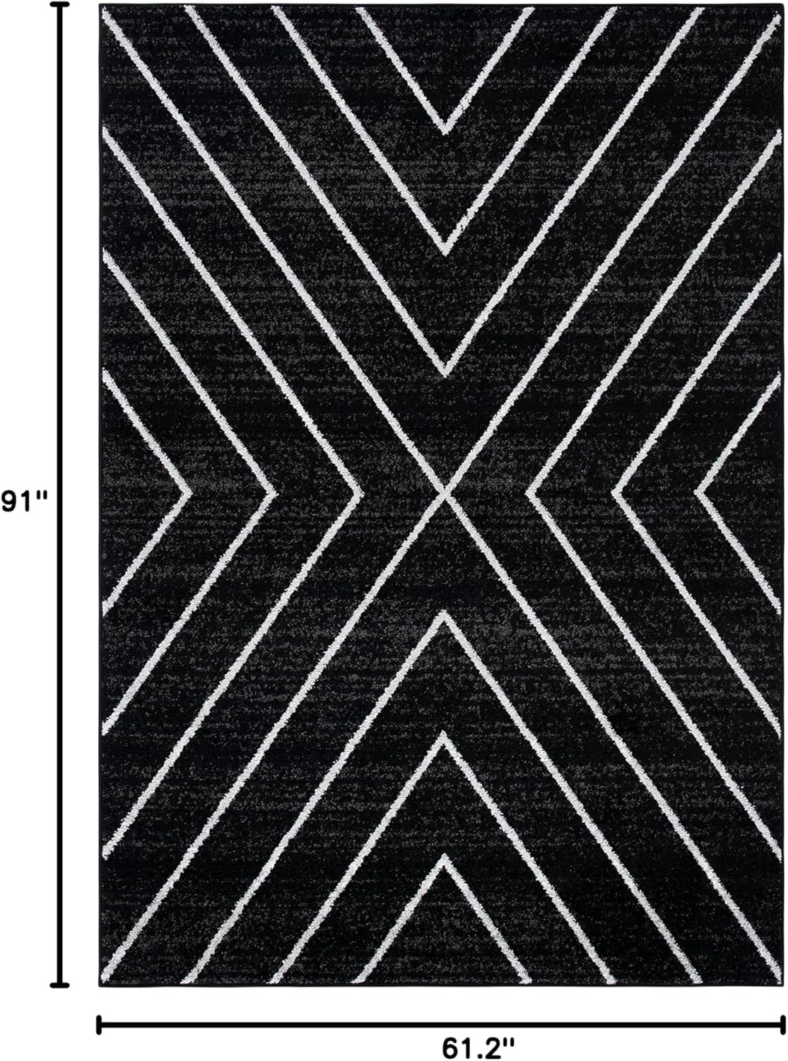 image:imageSAFAVIEH Area Rug 8x10 Adirondack Collection Large Black amp Light Grey Modern Geometric Design NonShedding amp Easy Cleaning Ideal for Living Room Bedroom Office Dining Space ADR251FBlackLight Grey