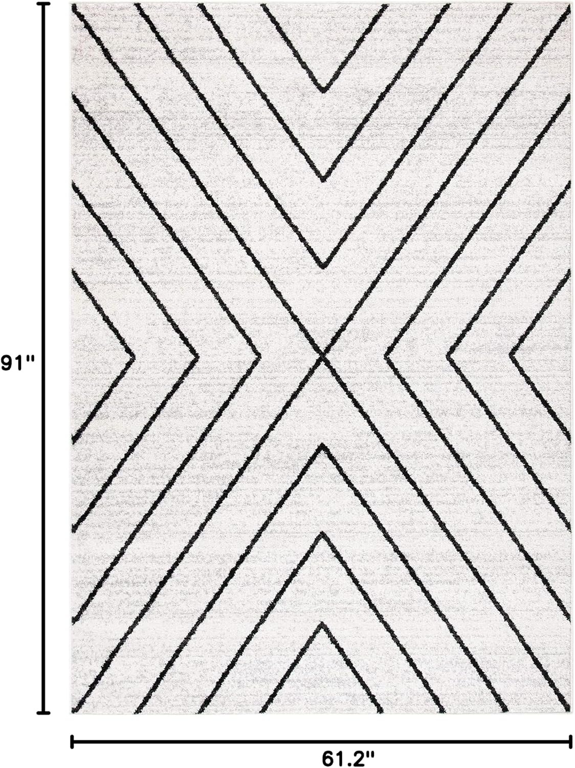 image:imageSAFAVIEH Area Rug 8x10 Adirondack Collection Large Black amp Light Grey Modern Geometric Design NonShedding amp Easy Cleaning Ideal for Living Room Bedroom Office Dining Space ADR251FIvoryGrey
