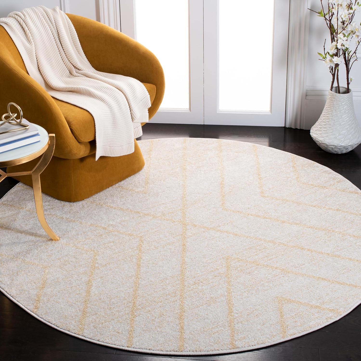 image:imageSAFAVIEH Area Rug 8x10 Adirondack Collection Large Black amp Light Grey Modern Geometric Design NonShedding amp Easy Cleaning Ideal for Living Room Bedroom Office Dining Space ADR251FIvoryGold