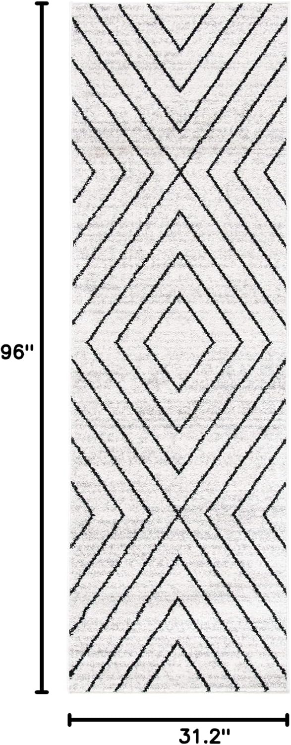 image:imageSAFAVIEH Area Rug 8x10 Adirondack Collection Large Black amp Light Grey Modern Geometric Design NonShedding amp Easy Cleaning Ideal for Living Room Bedroom Office Dining Space ADR251FIvoryGrey