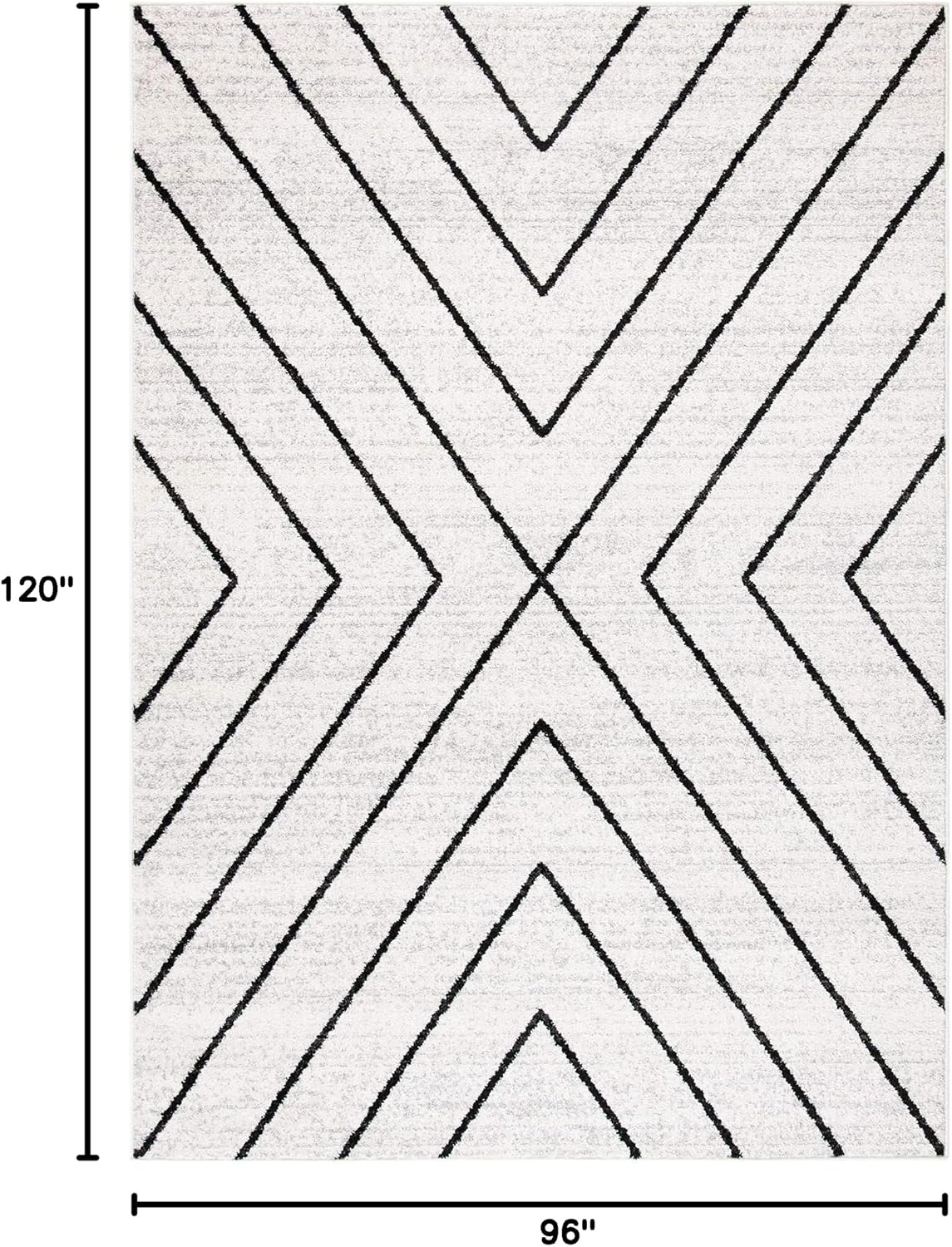 image:imageSAFAVIEH Area Rug 8x10 Adirondack Collection Large Black amp Light Grey Modern Geometric Design NonShedding amp Easy Cleaning Ideal for Living Room Bedroom Office Dining Space ADR251FIvoryGrey