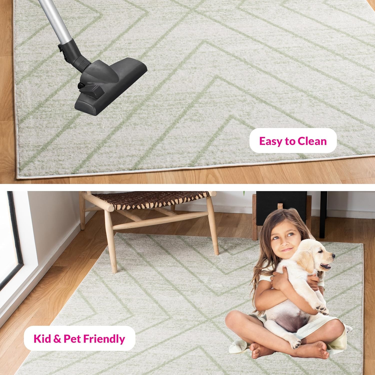 image:imageSAFAVIEH Area Rug 8x10 Adirondack Collection Large Black amp Light Grey Modern Geometric Design NonShedding amp Easy Cleaning Ideal for Living Room Bedroom Office Dining Space ADR251FIvorySage