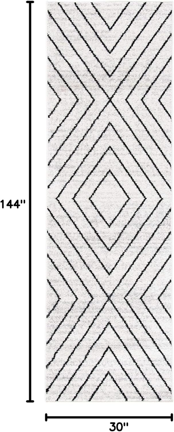 image:imageSAFAVIEH Area Rug 8x10 Adirondack Collection Large Black amp Light Grey Modern Geometric Design NonShedding amp Easy Cleaning Ideal for Living Room Bedroom Office Dining Space ADR251FIvoryGrey