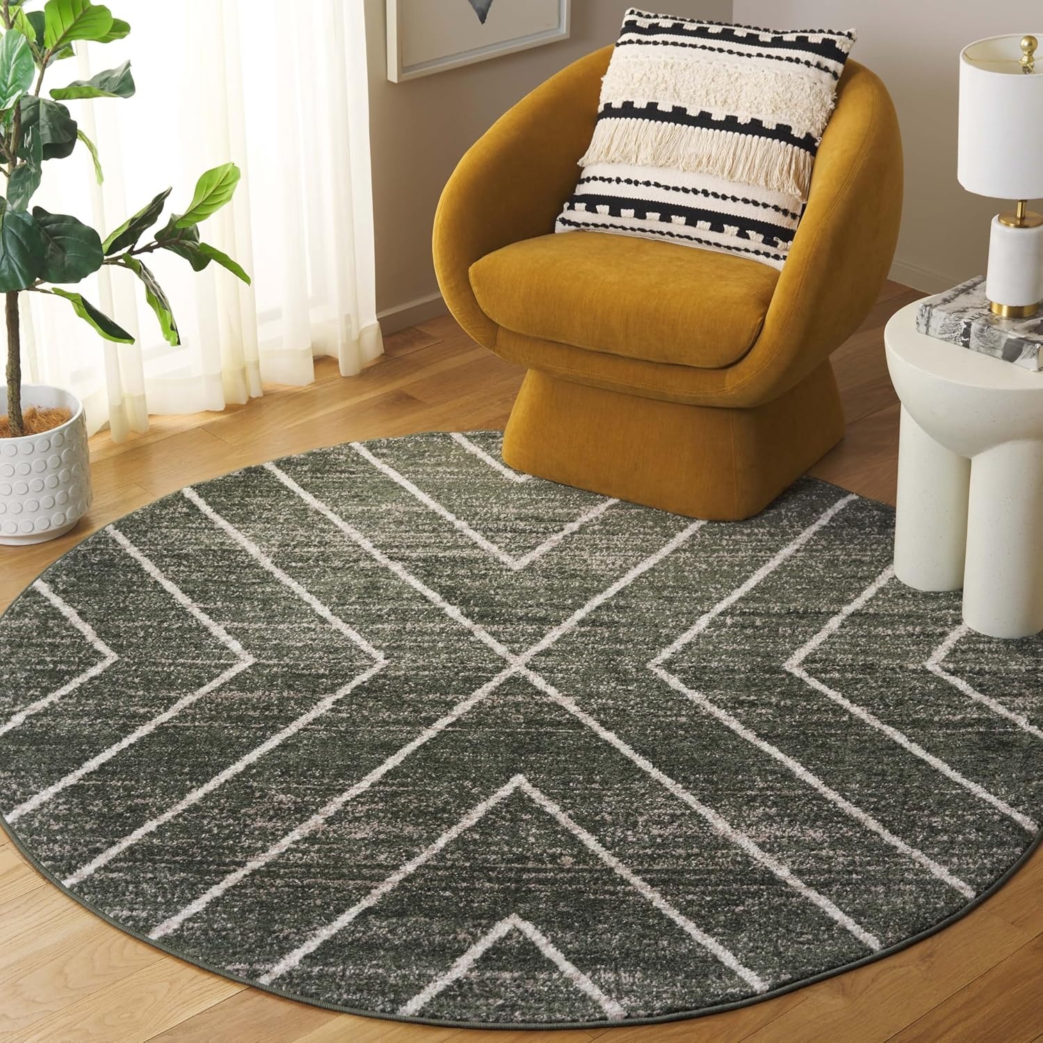 image:imageSAFAVIEH Area Rug 8x10 Adirondack Collection Large Black amp Light Grey Modern Geometric Design NonShedding amp Easy Cleaning Ideal for Living Room Bedroom Office Dining Space ADR251FDark GreenIvory