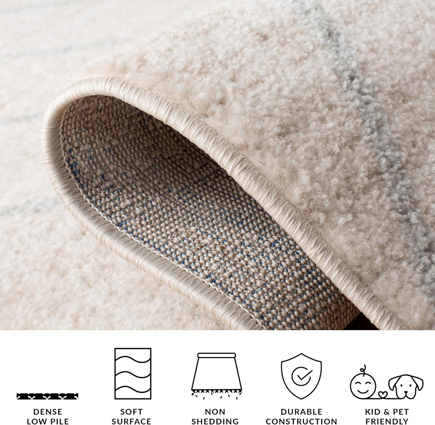 image:imageSAFAVIEH Area Rug 8x10 Adirondack Collection Large Black amp Light Grey Modern Geometric Design NonShedding amp Easy Cleaning Ideal for Living Room Bedroom Office Dining Space ADR251FIvoryLight Grey