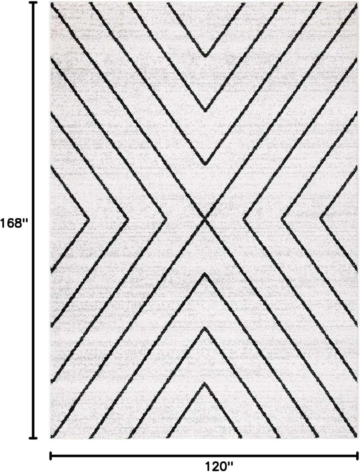 image:imageSAFAVIEH Area Rug 8x10 Adirondack Collection Large Black amp Light Grey Modern Geometric Design NonShedding amp Easy Cleaning Ideal for Living Room Bedroom Office Dining Space ADR251FIvoryGrey