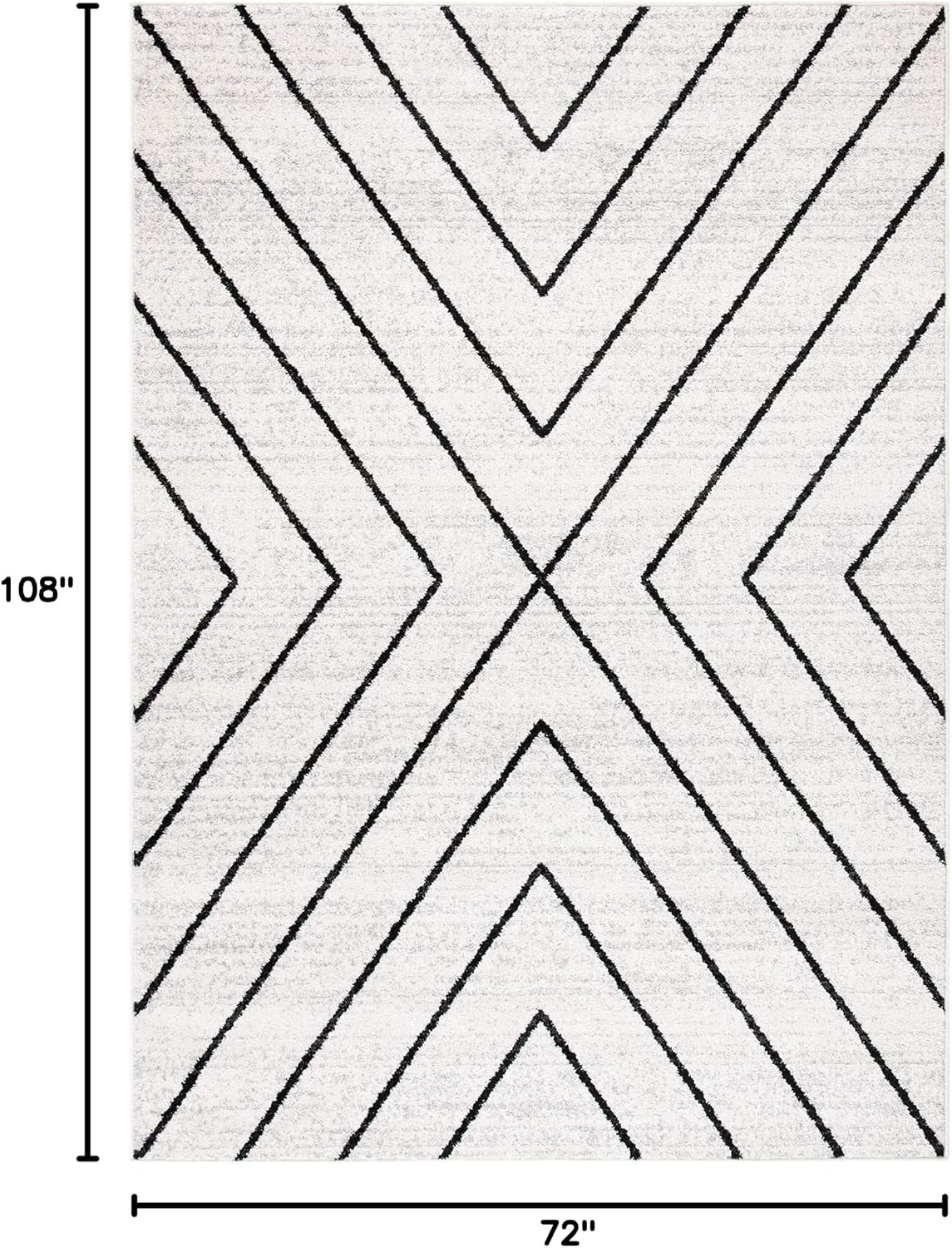 image:imageSAFAVIEH Area Rug 8x10 Adirondack Collection Large Black amp Light Grey Modern Geometric Design NonShedding amp Easy Cleaning Ideal for Living Room Bedroom Office Dining Space ADR251FIvoryGrey