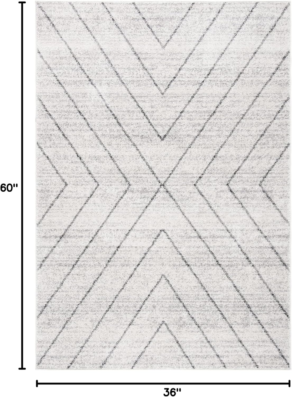 image:imageSAFAVIEH Area Rug 8x10 Adirondack Collection Large Black amp Light Grey Modern Geometric Design NonShedding amp Easy Cleaning Ideal for Living Room Bedroom Office Dining Space ADR251FIvoryDark Grey