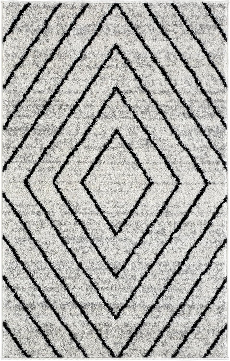 image:imageSAFAVIEH Area Rug 8x10 Adirondack Collection Large Black amp Light Grey Modern Geometric Design NonShedding amp Easy Cleaning Ideal for Living Room Bedroom Office Dining Space ADR251FIvoryGrey