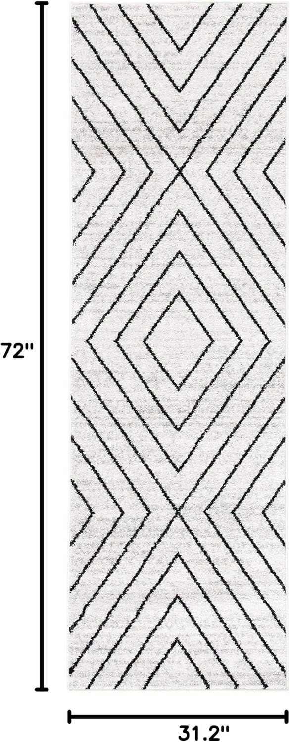 image:imageSAFAVIEH Area Rug 8x10 Adirondack Collection Large Black amp Light Grey Modern Geometric Design NonShedding amp Easy Cleaning Ideal for Living Room Bedroom Office Dining Space ADR251FIvoryGrey